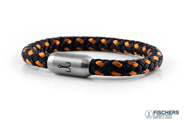 fischers-fritze-makrele-willi-armband-marineblau-orange-8mm image 1