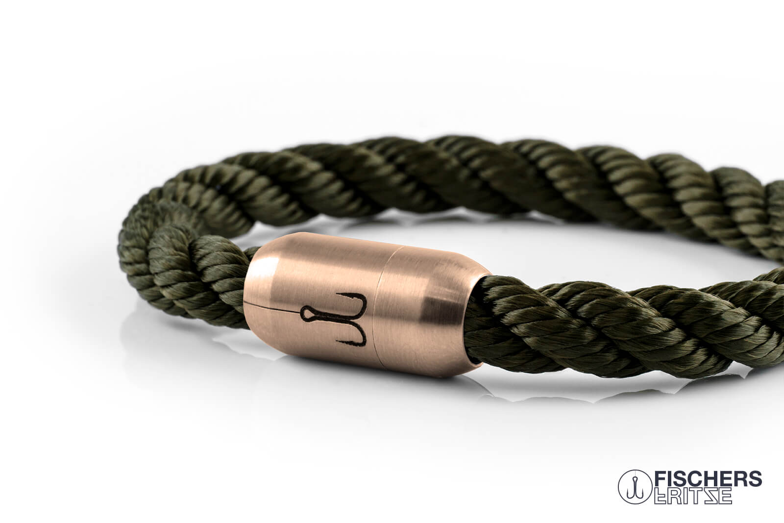fischers-fritze-k-nigsmakrele-flemming-segeltau-armband-olivgr-n-gedreht image 6