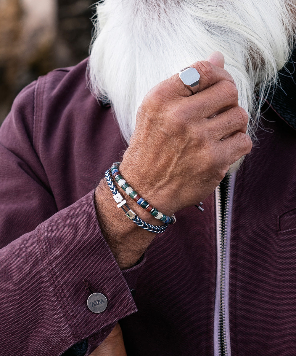 pig-hen-catena-foxtail-navy-silver-kettenarmband-herren image 3