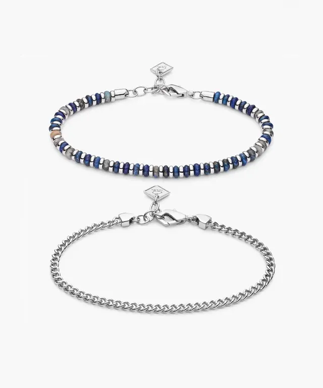 pig-hen-brontide-4mm-lapis-lazuli-curb-chain-set-925-sterling-silver image 1
