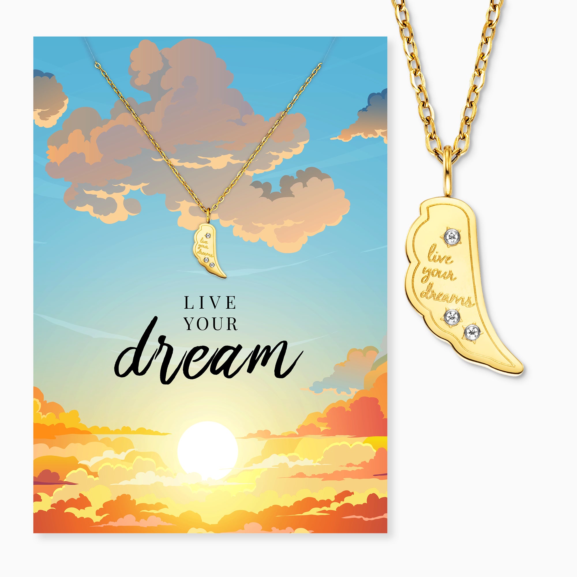 engelsrufer-mysteel-halskette-edelstahl-gold-mit-gru-karte-live-your-dream image 5