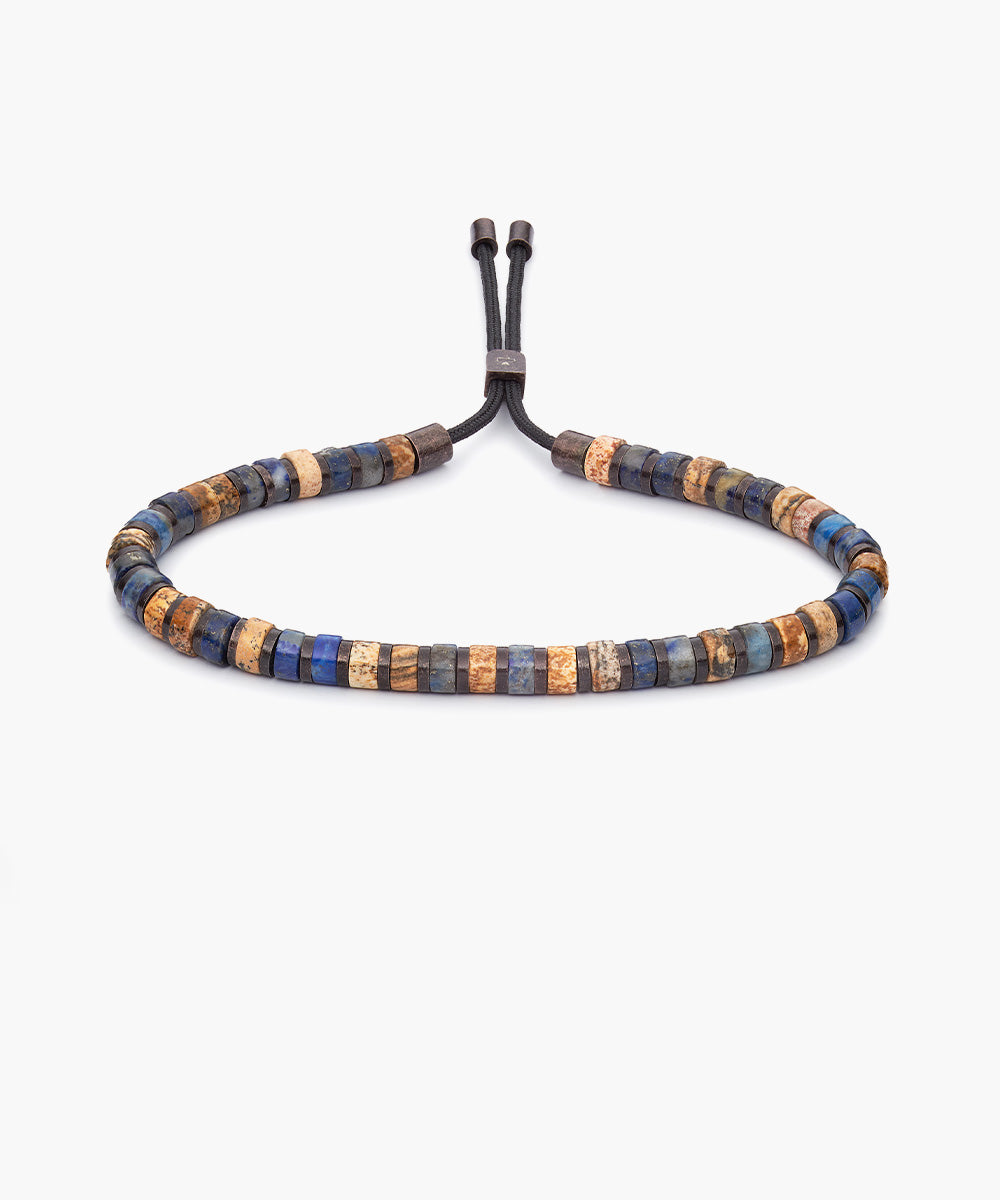 pig-hen-brontide-4mm-nagano-verstellbares-perlenarmband-bronze-blau image 1