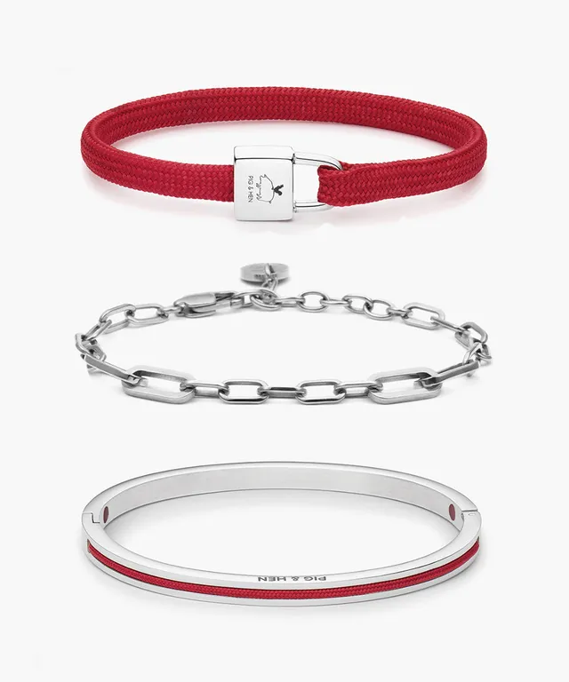 pig-hen-billy-raspberry-silber-maya-lou-julie-set-armband-set image 1
