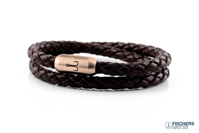 fischers-fritze-k-nigsgarnele-felipe-leder-armband-braun-geflochten image 1