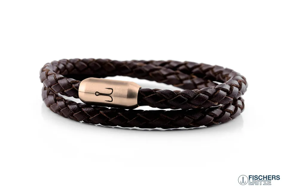 fischers-fritze-k-nigsgarnele-felipe-leder-armband-braun-geflochten image 1