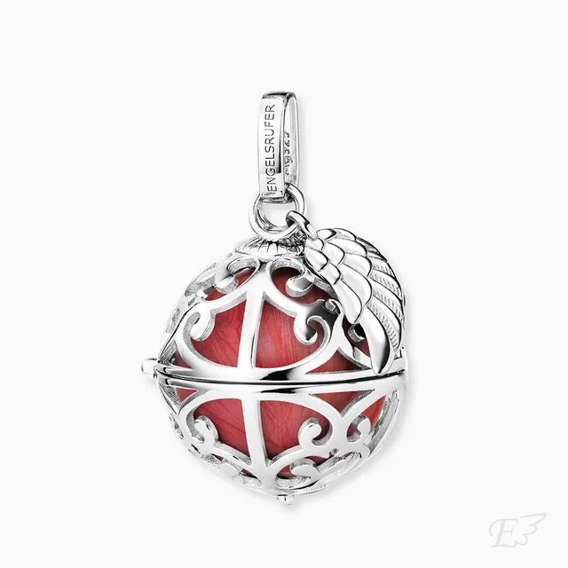engelsrufer-fl-gel-anh-nger-925er-silber-mit-klangkugel-perlmutt-rot image 1