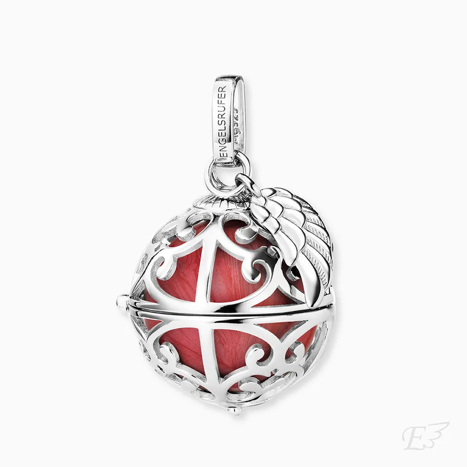 engelsrufer-fl-gel-anh-nger-925er-silber-mit-klangkugel-perlmutt-rot image 1