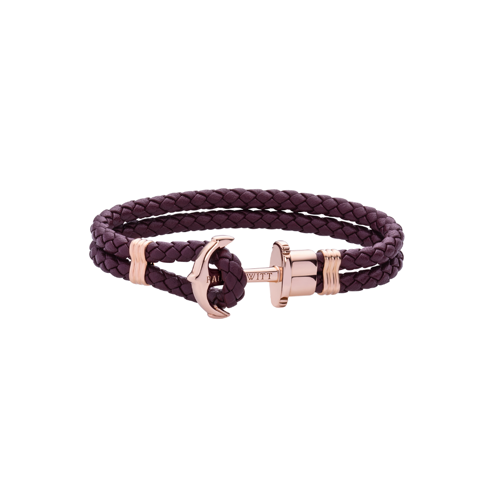 paul-hewitt-phrep-armband-ros-gold-dark-mauve-segeltau-armband image 1