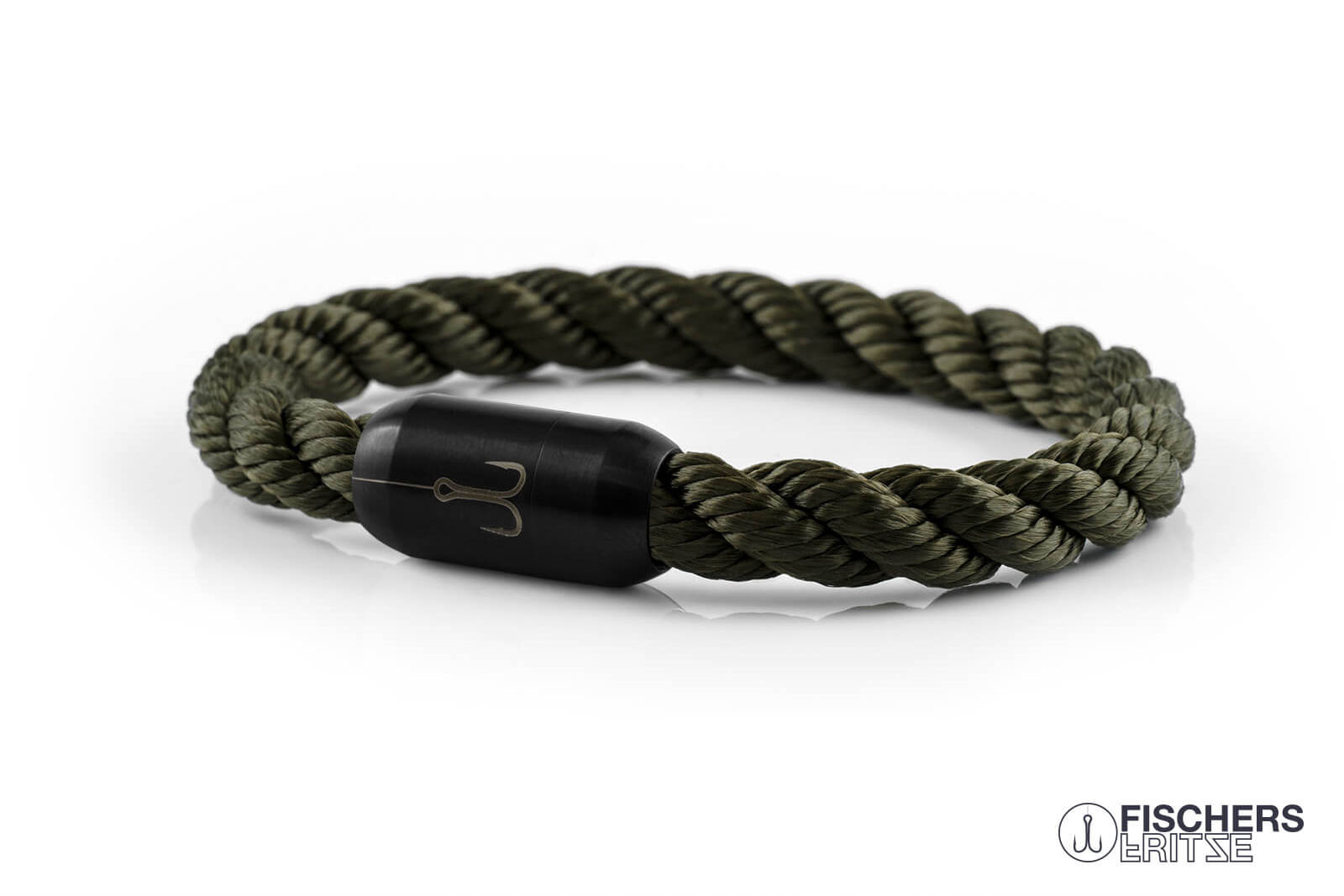 fischers-fritze-torpedomakrele-jakob-armband-olivgr-n-gedreht-8mm image 1