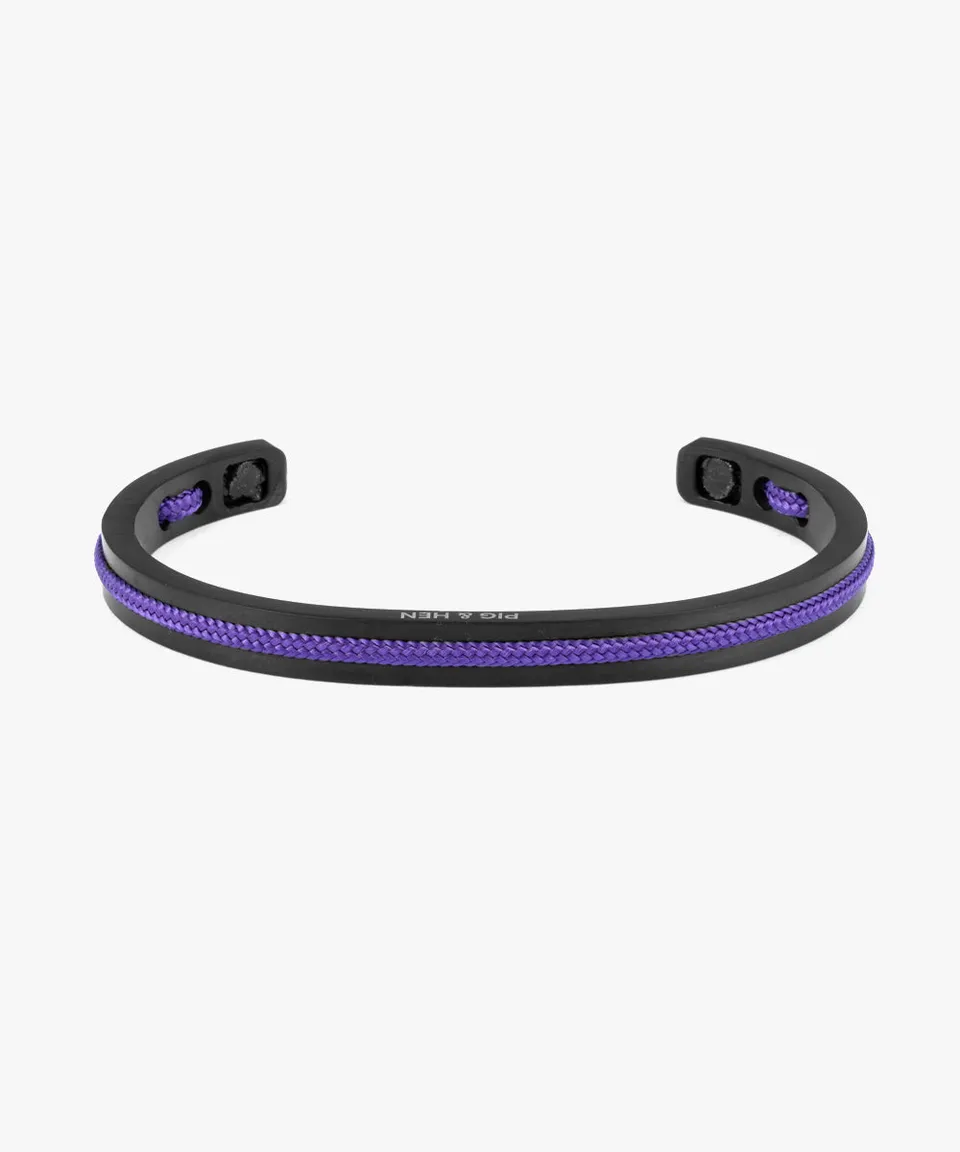 pig-hen-navarch-6mm-cuff-royal-purple-black-nautisches-seilarmband-f-r-herren image 1