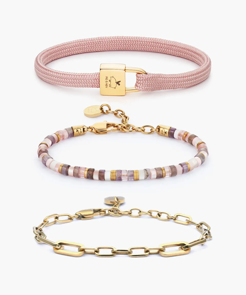 pig-hen-billy-dusty-pink-brontide-vienna-julie-armband-set-damen-gold image 1