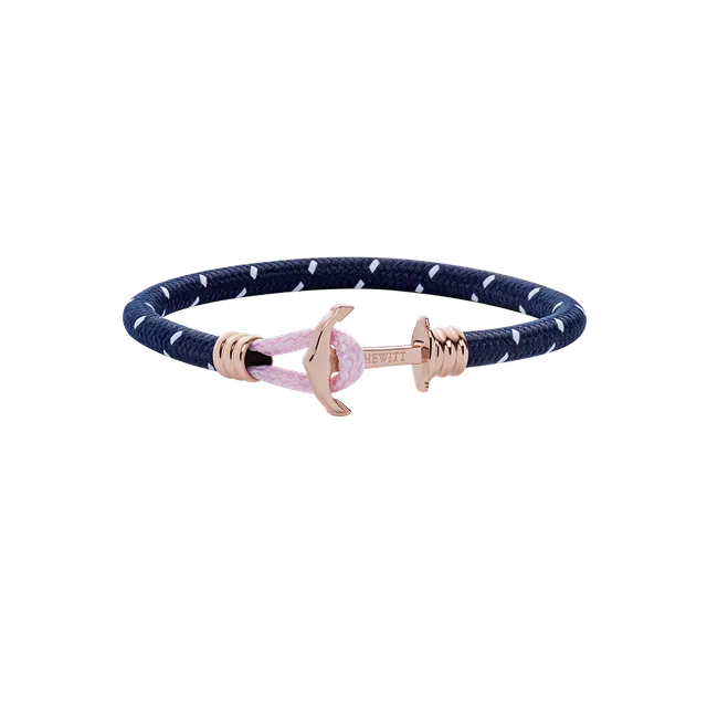 paul-hewitt-phrep-lite-ankerarmband-ros-gold-nylon-marineblau-wei-rosa image 1