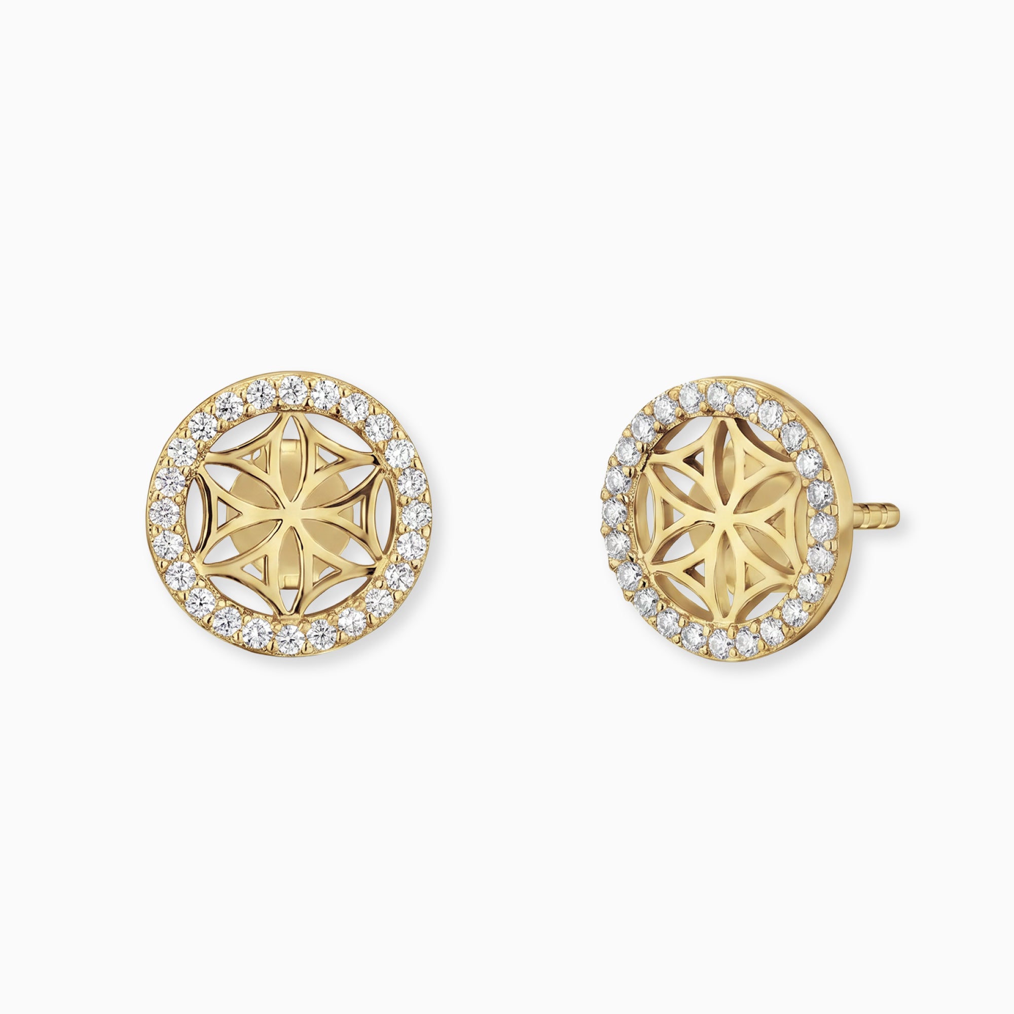 engelsrufer-ohrstecker-925er-silber-lebensblume-gold-mit-zirkonia image 1
