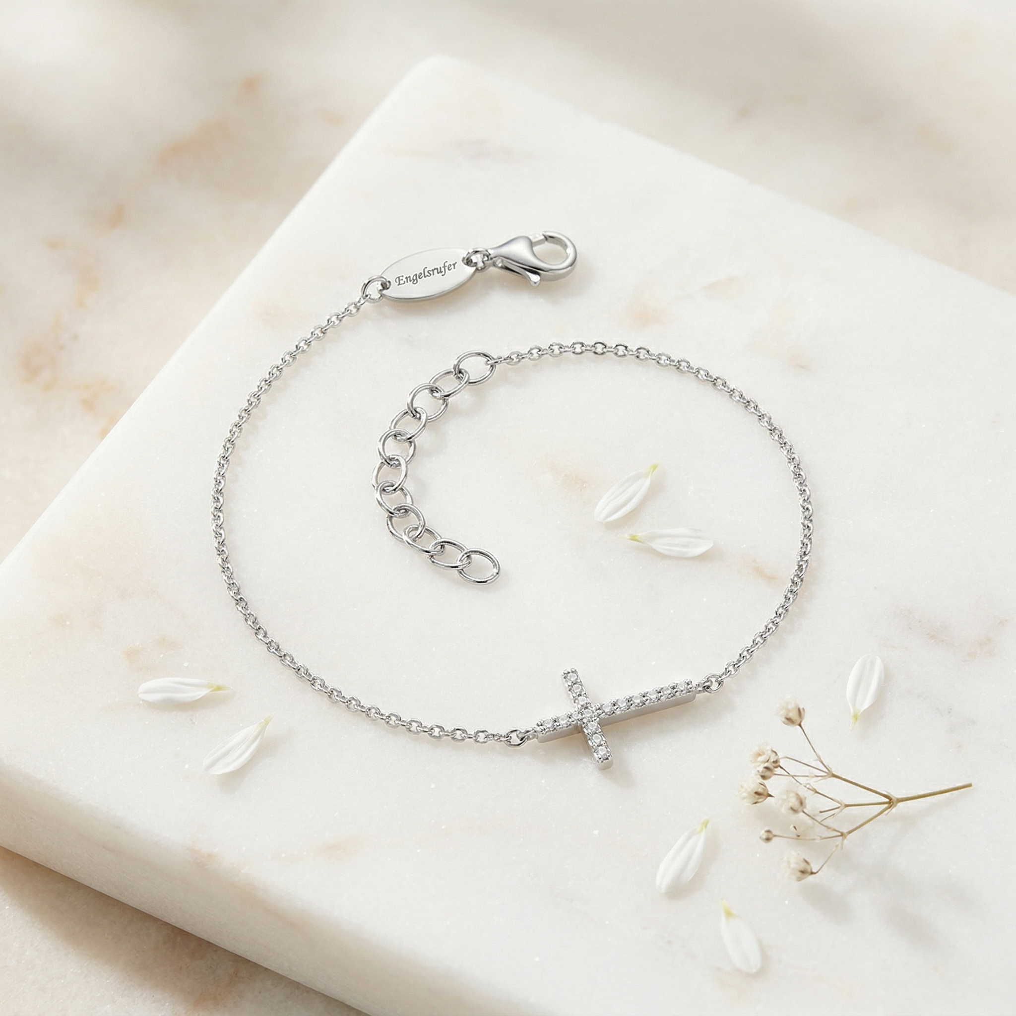 engelsrufer-armband-925er-silber-kreuz-mit-zirkonia-rhodiniert-f-r-layering image 4