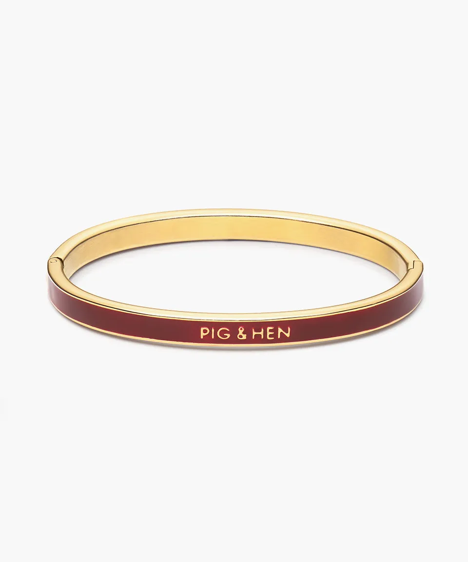 pig-hen-maya-lou-aura-bangle-velvet-red-gold image 1