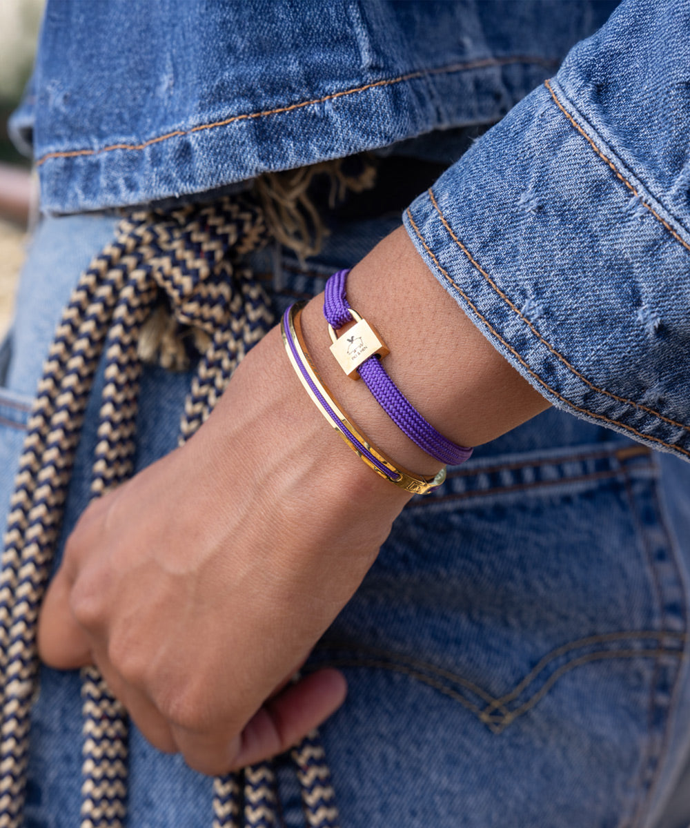 pig-hen-billy-damen-seilarmband-royal-purple-gold-lock-verschluss image 3