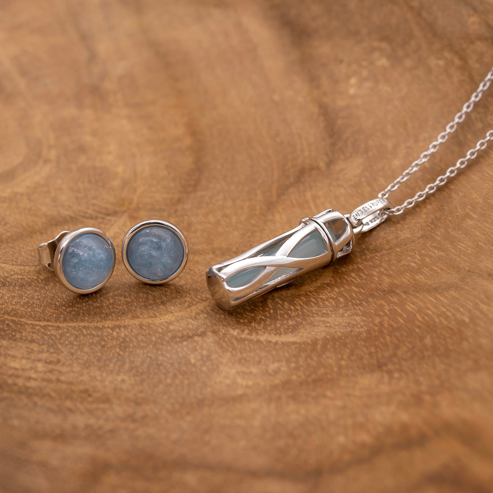 engelsrufer-halskette-925er-silber-powerful-stone-blauer-achat-gr-e-s image 3