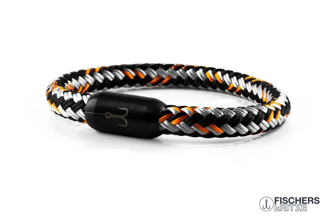 fischers-fritze-torpedomakrele-simon-armband-8-mm-schwarz-grau-orange image 1