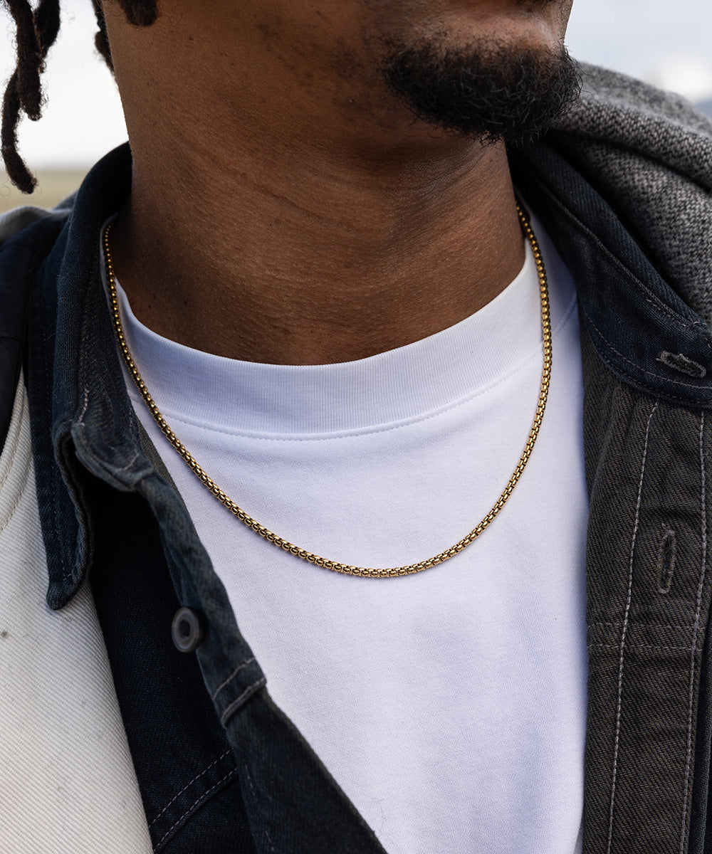 pig-hen-boxchain-necklace-gold-edelstahl-halskette-unisex image 2