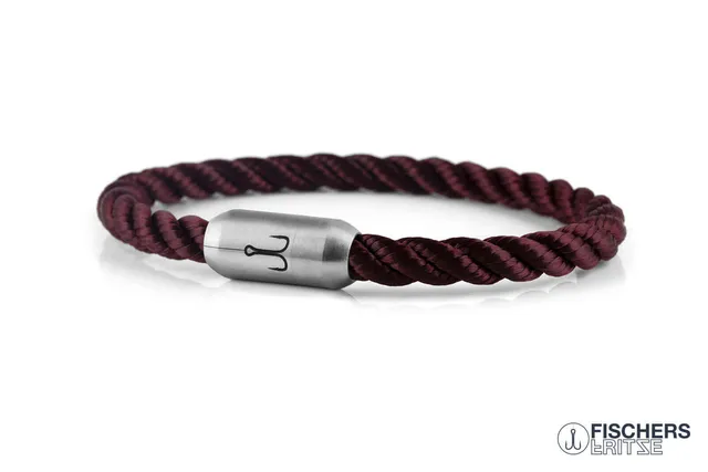 fischers-fritze-krabbe-berta-segeltau-armband-dunkelrot-gedreht image 1