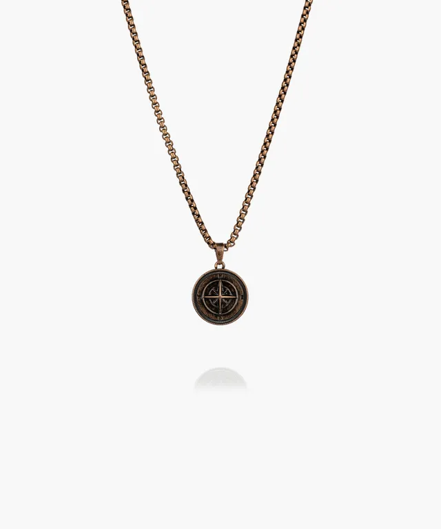 pig-hen-compass-rose-herren-halskette-anh-nger-bronze image 1