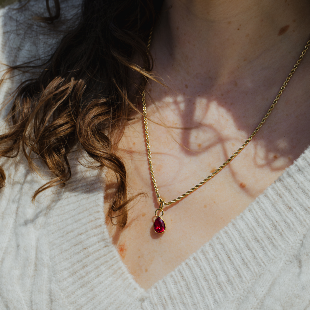 paul-hewitt-red-stone-charm-gold image 3