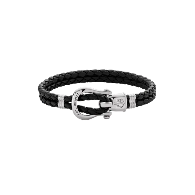 paul-hewitt-phinity-armband-silber-leder-schwarz image 1
