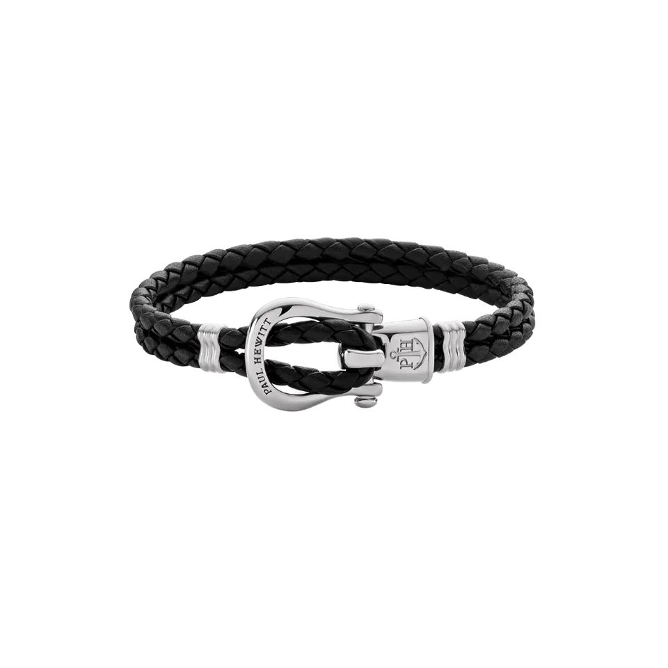 paul-hewitt-phinity-armband-silber-leder-schwarz image 1