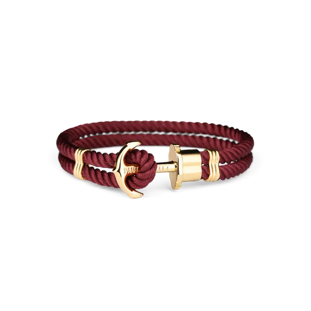 paul-hewitt-phrep-armband-gold-nylon-dark-berry image 1