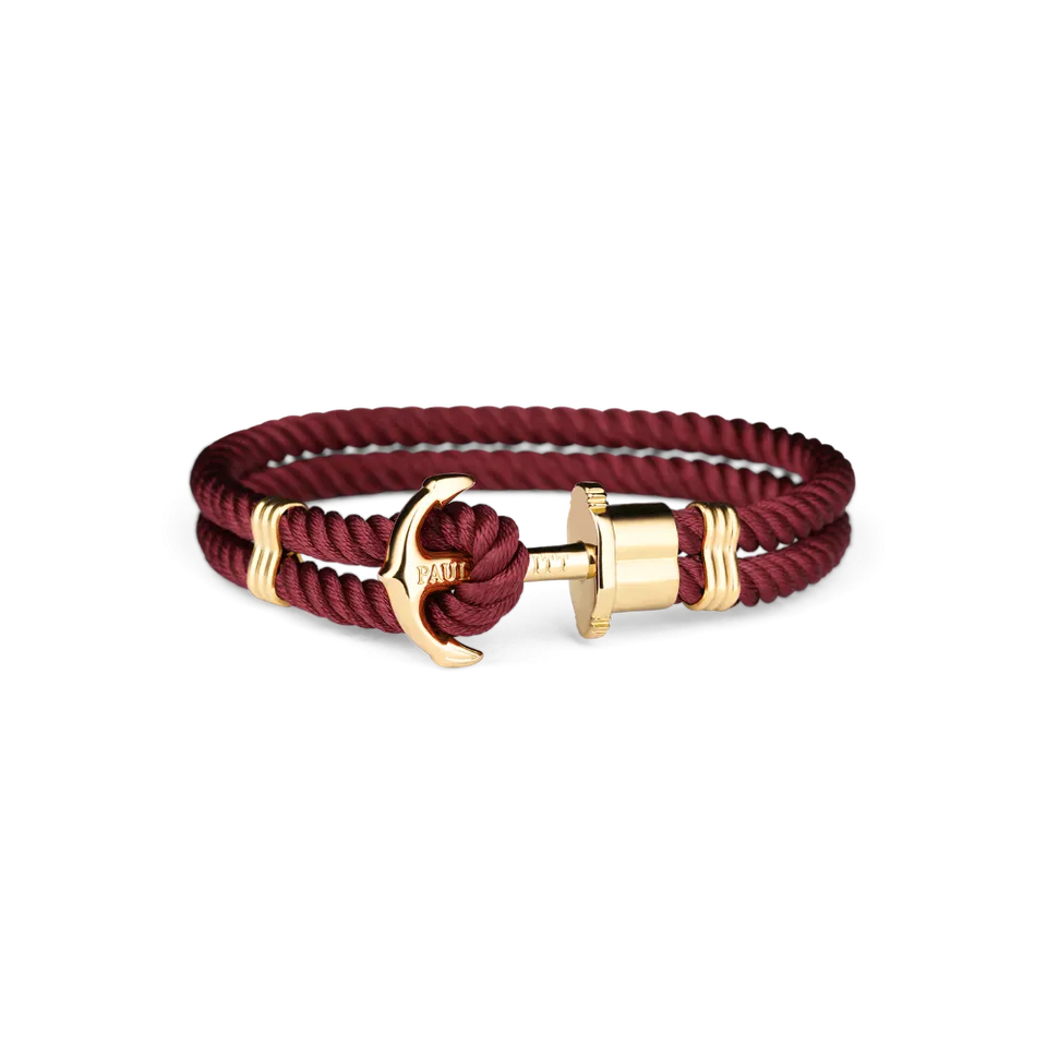 paul-hewitt-phrep-armband-gold-nylon-dark-berry image 1
