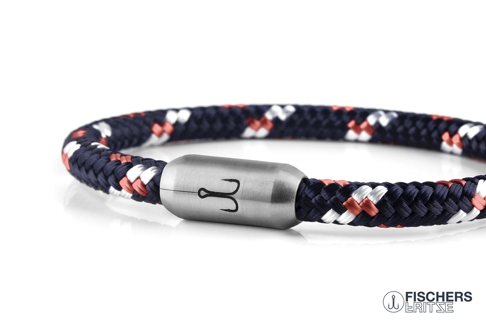 fischers-fritze-krabbe-klara-segeltau-armband-marineblau-rosa-wei-6mm image 8