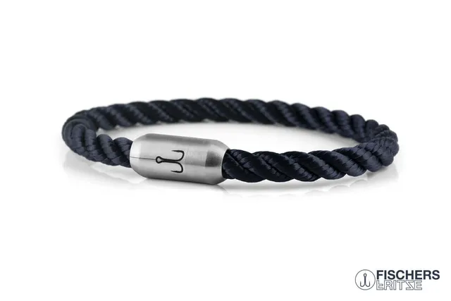 fischers-fritze-krabbe-cord-on-bleu-segeltau-armband-marineblau-gedreht-6mm image 1