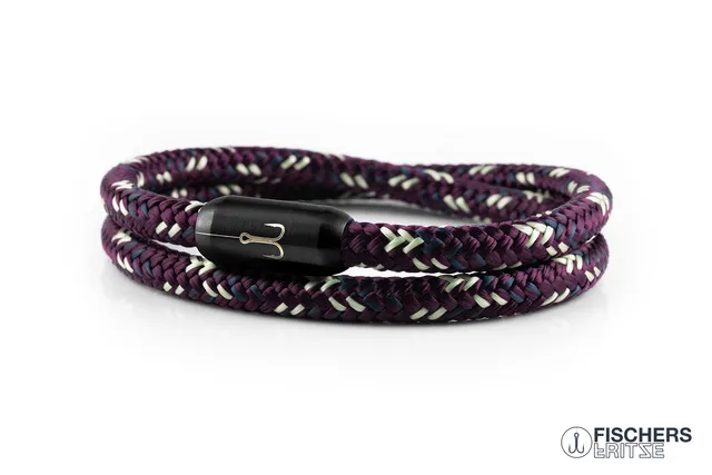 fischers-fritze-torpedogarnele-marlon-segeltau-armband-aubergine-mint-petrol image 1