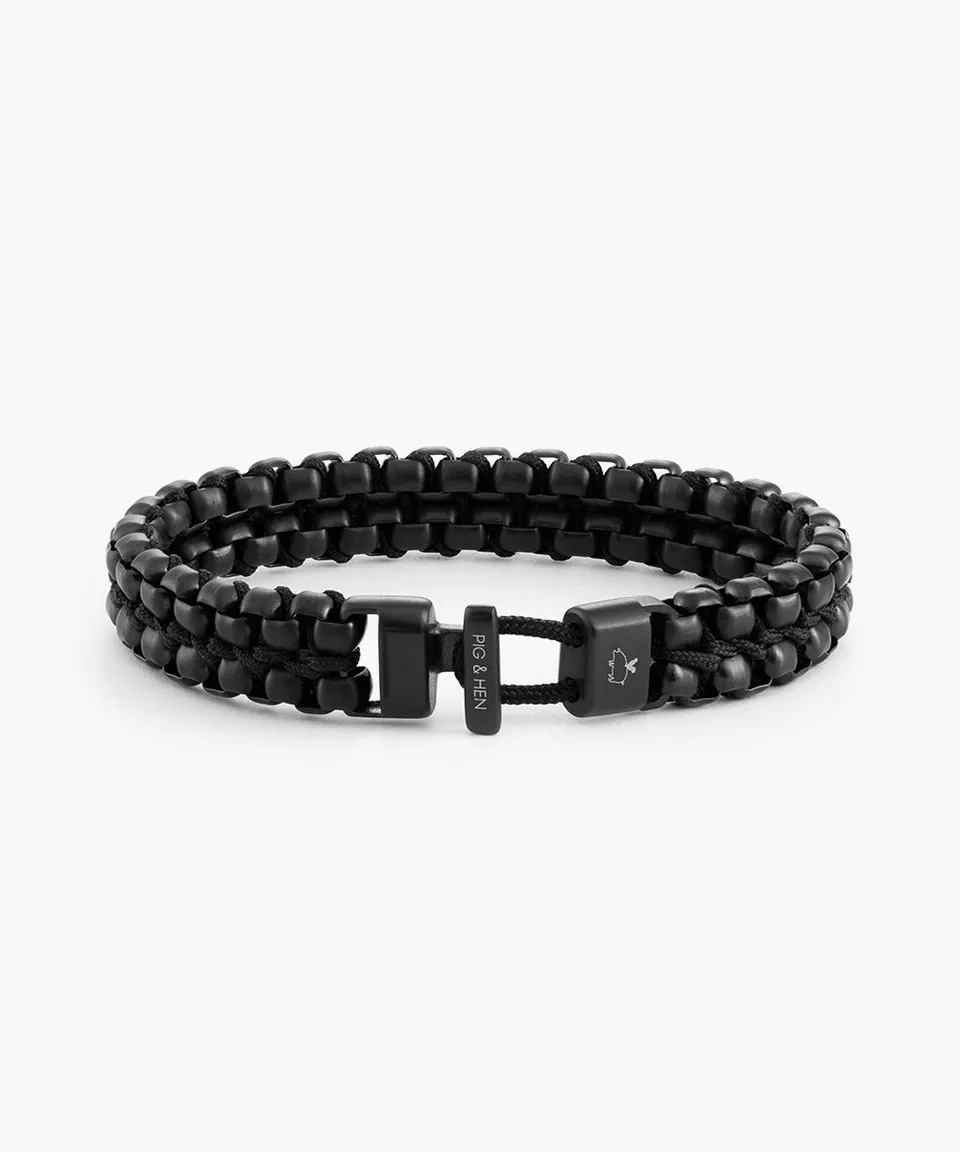 pig-hen-catena-venetian-dbl-black-armband-herren-edelstahl-seil image 1