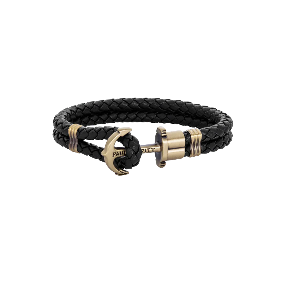 paul-hewitt-phrep-armband-messing-leder-schwarz-herren image 1