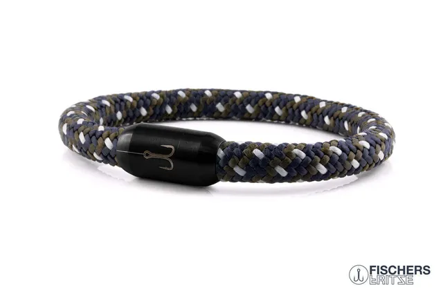 fischers-fritze-torpedomakrele-extrafein-poldi-armband-marineblau-olivgr-n-silbe image 1