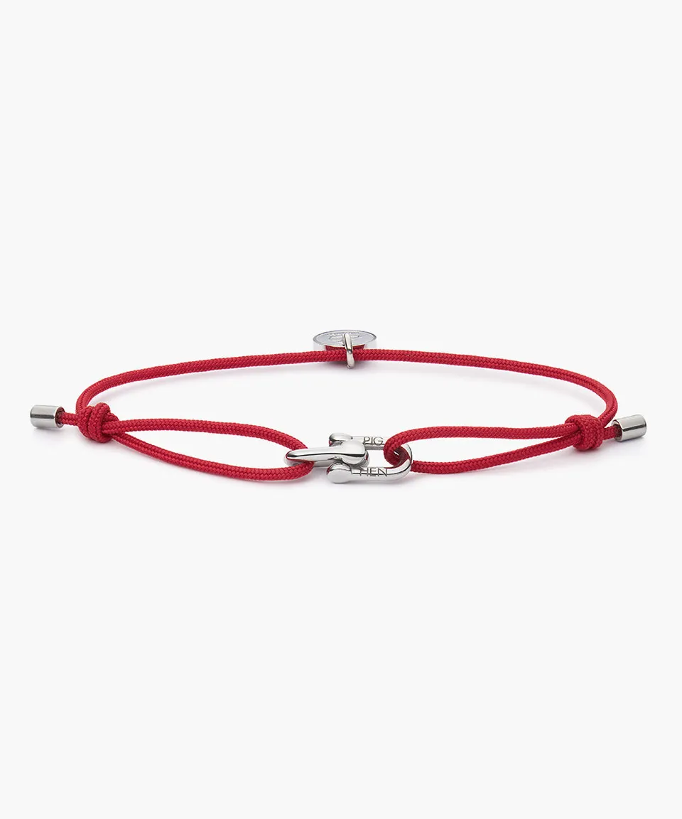 pig-hen-mia-damen-armband-raspberry-silver-verstellbar image 1
