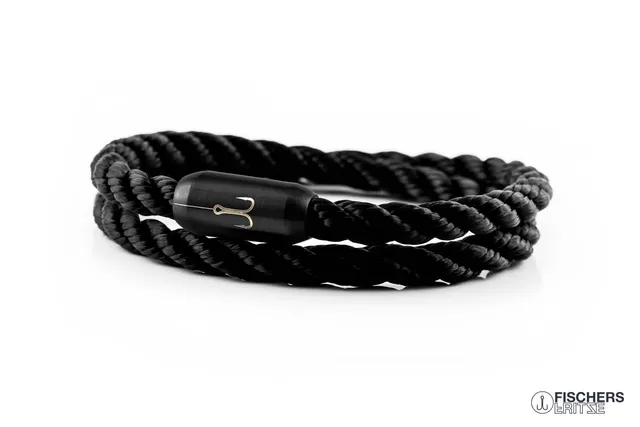 fischers-fritze-torpedogarnele-adam-segeltau-armband-schwarz-gedreht image 1