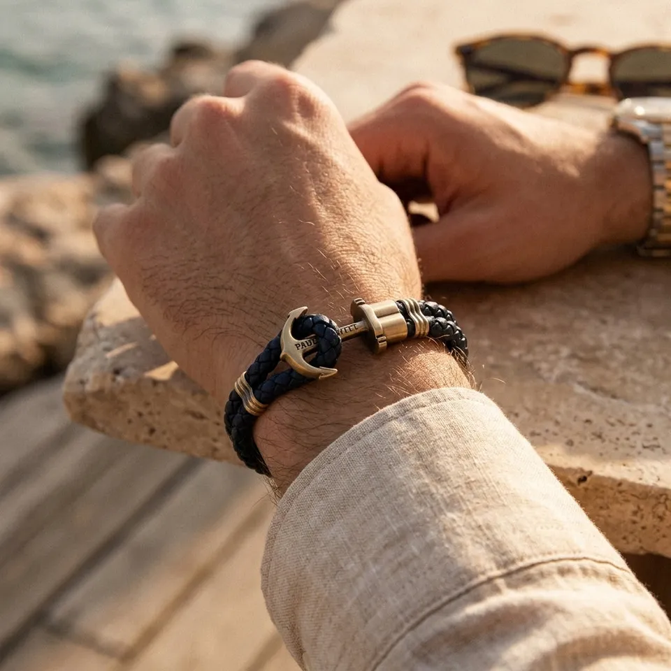 paul-hewitt-phrep-armband-messing-leder-marineblau image 1