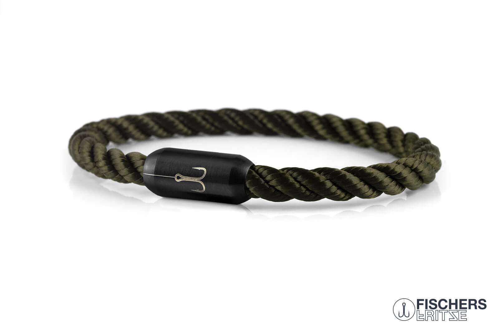 fischers-fritze-torpedokrabbe-janne-segeltau-armband-olivgr-n-gedreht-6mm image 1