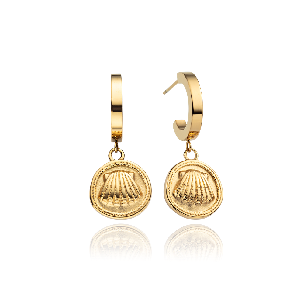 paul-hewitt-scallop-coin-ohrring-gold image 1