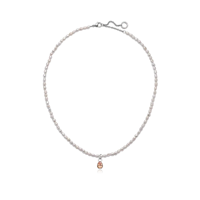 paul-hewitt-ocean-stories-set-peach-stone-charm-und-halskette-silber image 1