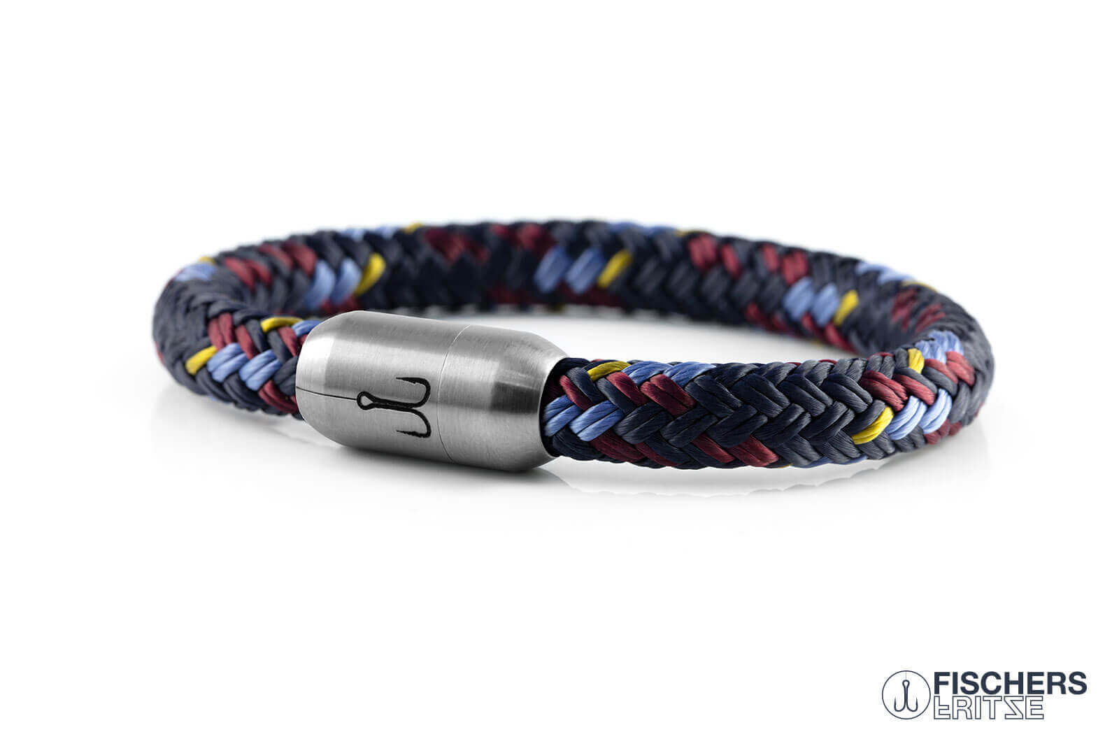 fischers-fritze-makrele-nils-segeltau-armband-marineblau-dunkelrot-pastellblau-c image 1