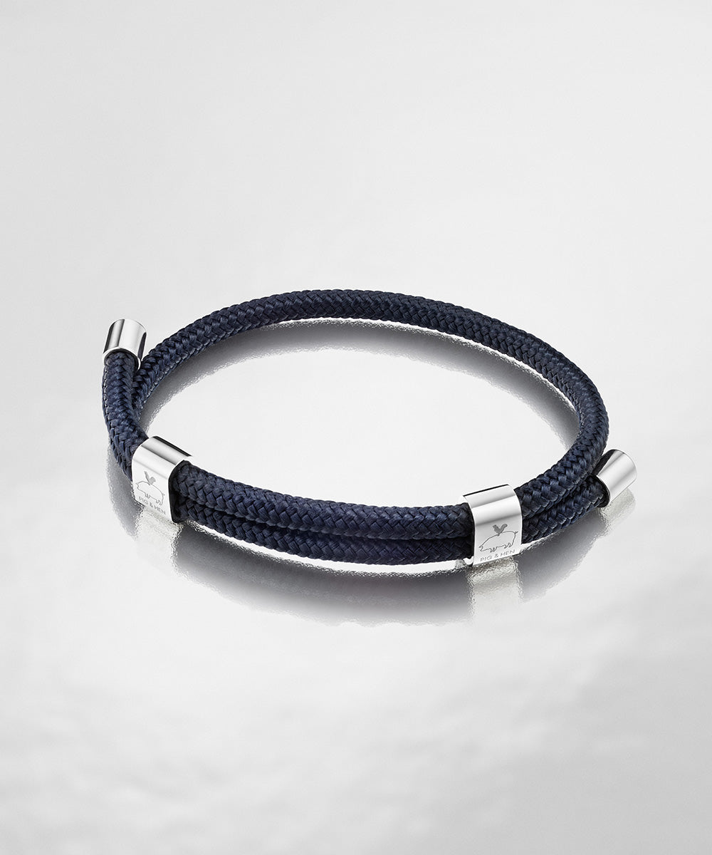 pig-hen-little-lewis-dbl-seil-armband-herren-navy-silver image 4