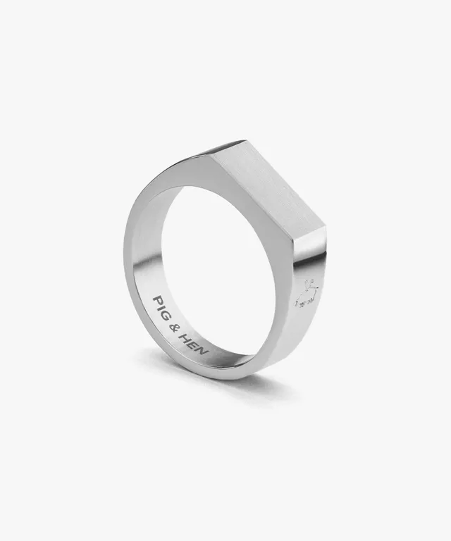 pig-hen-signet-ring-6mm-slim-herren-ring-silber image 1