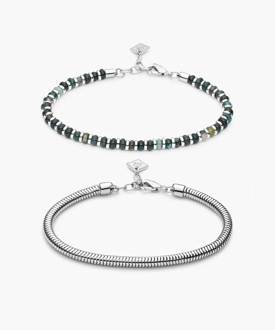 pig-hen-mariner-brontide-4mm-set-moosachat-snake-chain-925-sterling-silber image 1