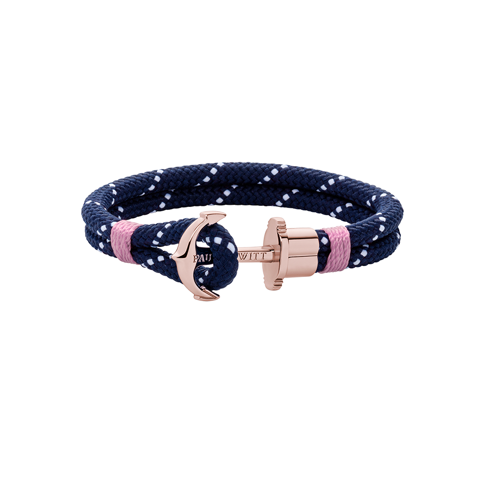 paul-hewitt-phrep-ankerarmband-ros-gold-nylon-marineblau-wei-rosa image 1