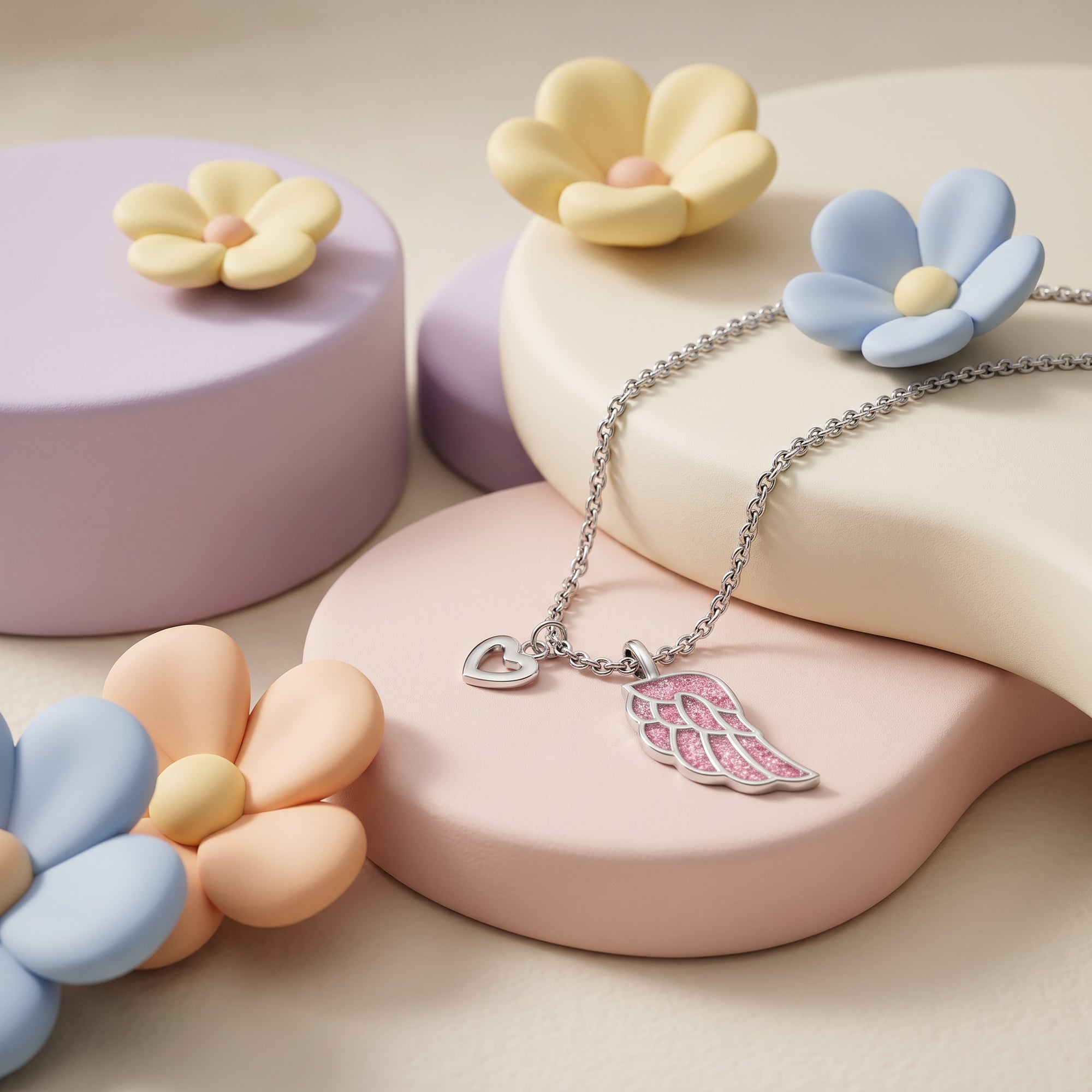 herzengel-by-engelsrufer-kinder-halskette-edelstahl-glitzerfl-gel-mit-emaille image 3