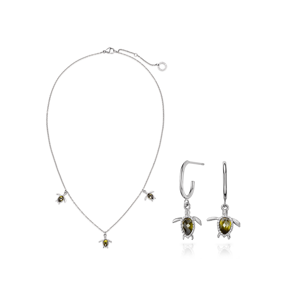 paul-hewitt-set-turtle-ii-silber-halskette-ohrringe image 1