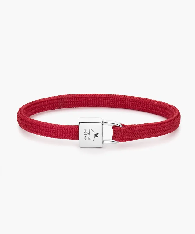 pig-hen-billy-damen-seilarmband-raspberry-silver-rope-bracelet-rot image 1